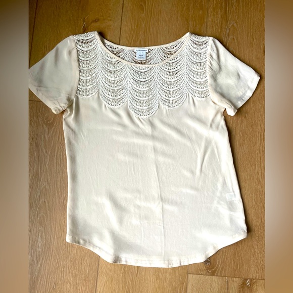 100% Silk Club Monaco Ivory Shirt. XS - Picture 1 of 8